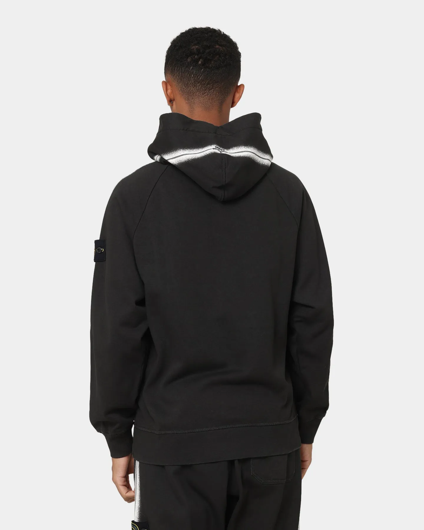 Supreme X Stone Island Stripe Hoodie Black
