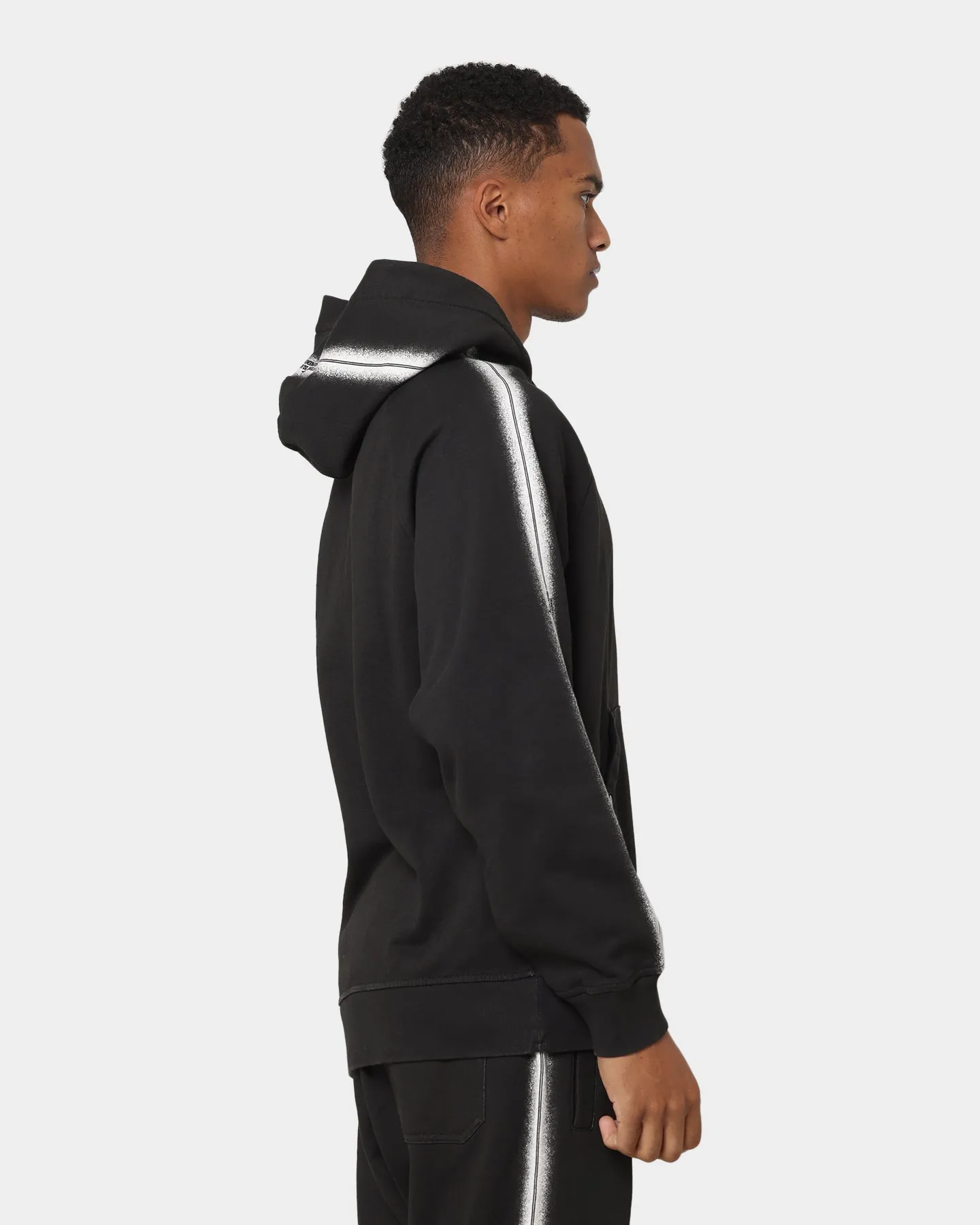 Supreme X Stone Island Stripe Hoodie Black