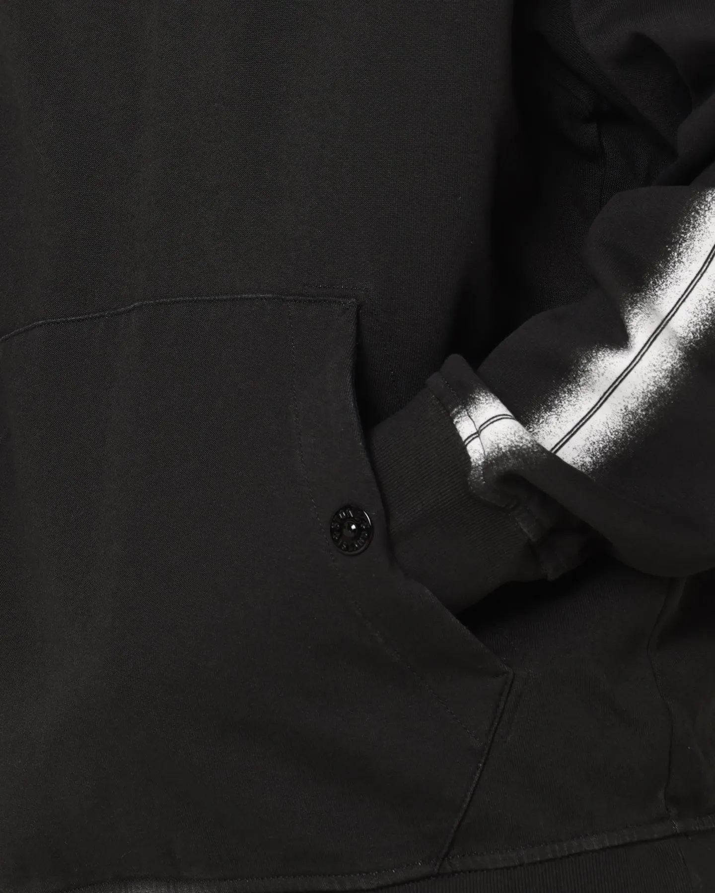 Supreme X Stone Island Stripe Hoodie Black