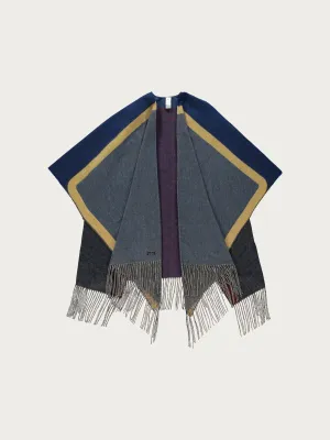 Sustainability Edition - Cashmink-Poncho mit Fischgrät-Design - Made in Germany