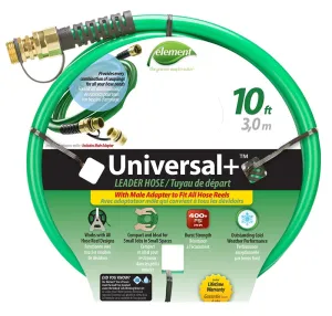 Swan CELUN12010 Universal Leader Hose, 1/2 in, 10 ft L, Female, PVC, Green :EA: QUANTITY: 1