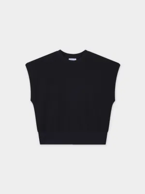 Sweatshirt Crop Vest-Black