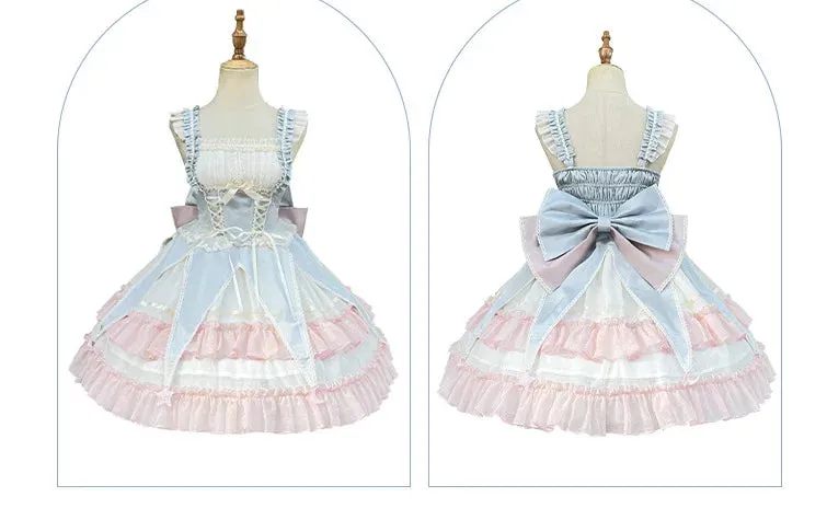 Sweet Lolita Dress Ruffled Sleeveless Circus Costume for Women ~ Star & Moon's Journey