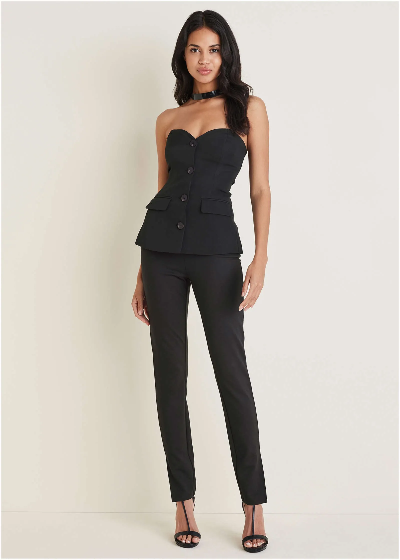 Sweetheart Suiting Top - Black