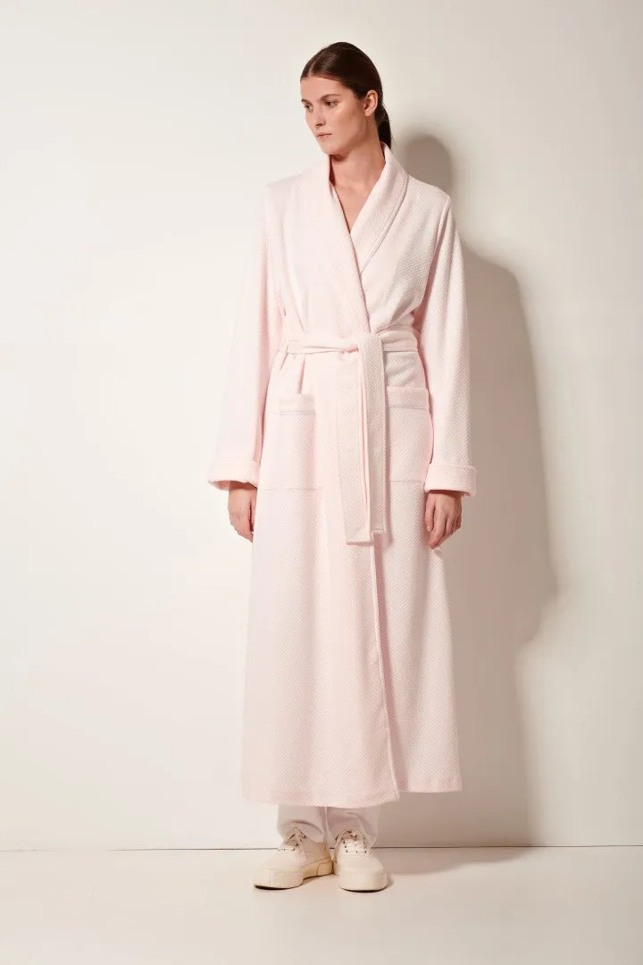 Sylvie Matelasse Full Length Quilted Robe Pink