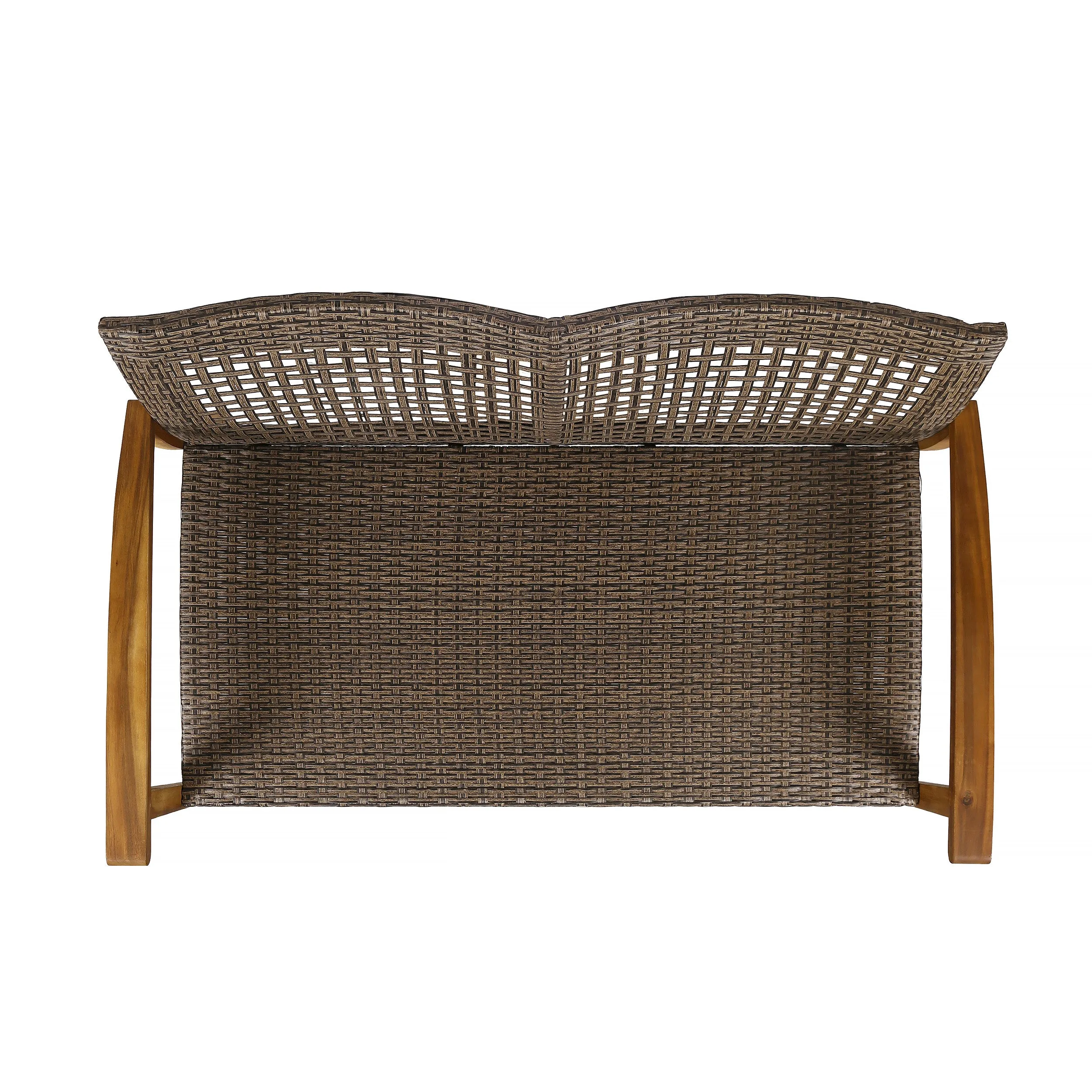 Tabby Outdoor 6 Piece Wood and Wicker Chat Set with Fire Pit