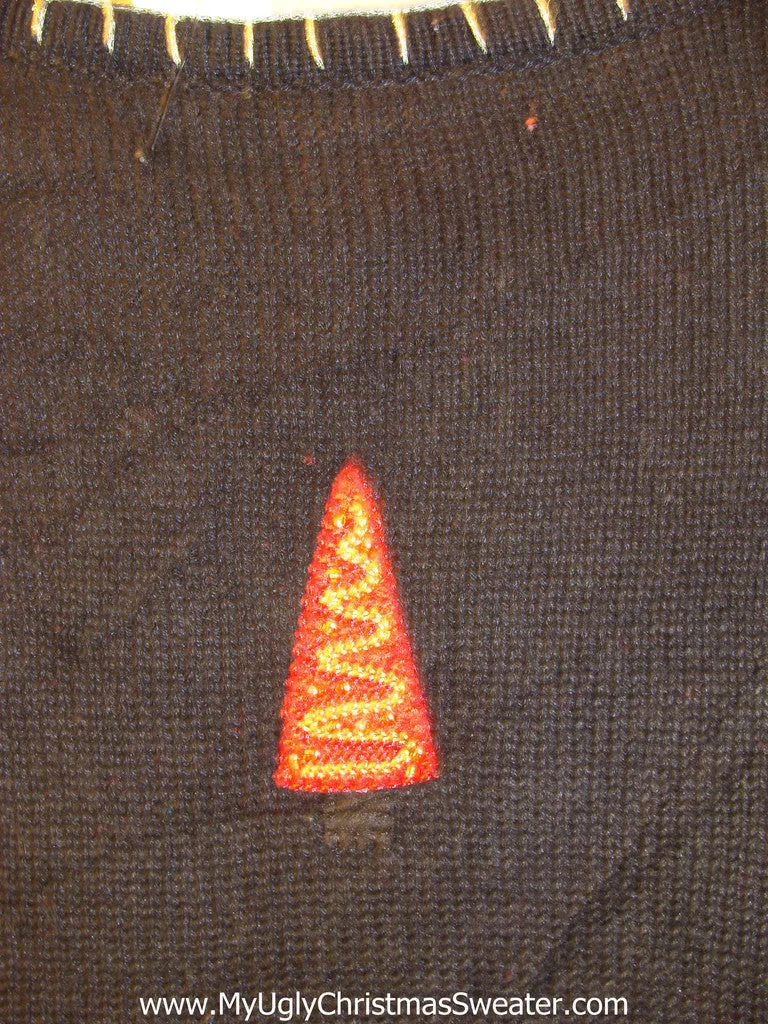 Tacky Ugly Christmas Sweater Vest Size XXXL Geometric Trees  (f408)