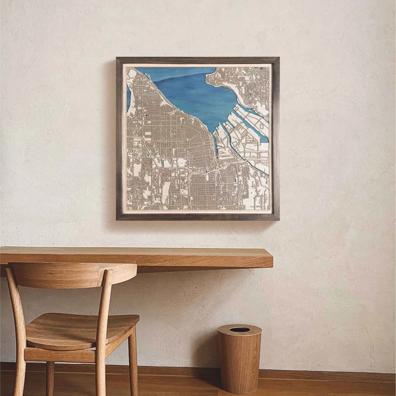 Tacoma Wooden Map