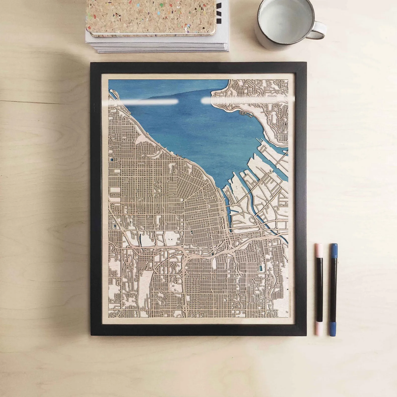Tacoma Wooden Map