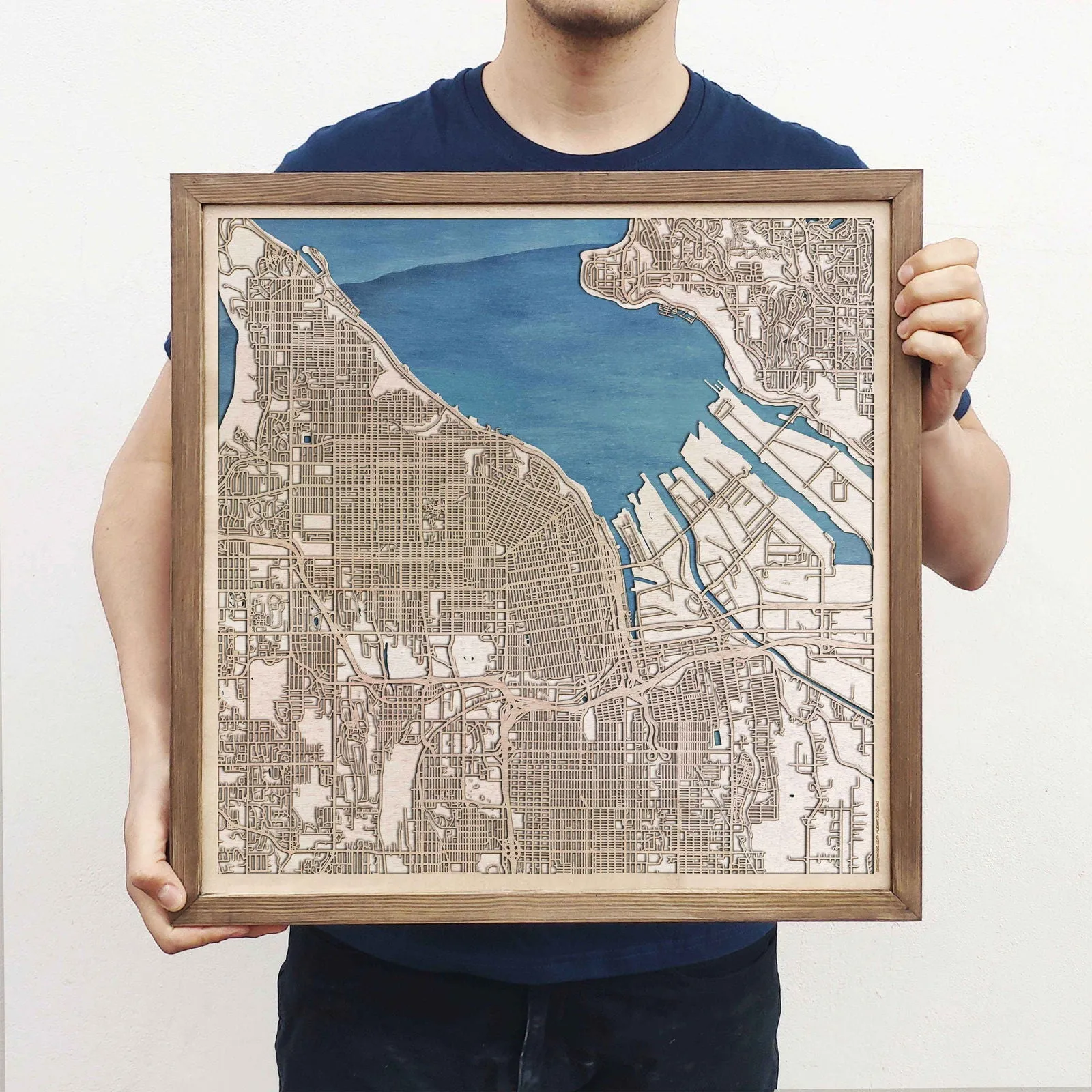 Tacoma Wooden Map