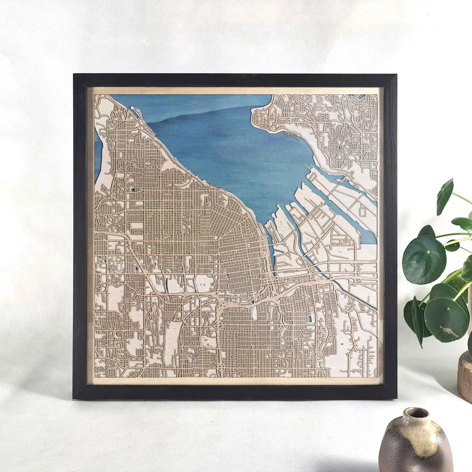 Tacoma Wooden Map