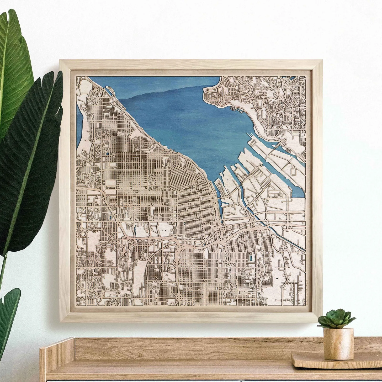 Tacoma Wooden Map