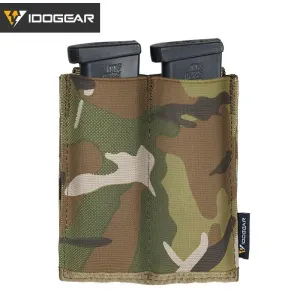 Tactical Double Pistol Open Top Mag Pouch 9mm Fast Draw MOLLE Mag