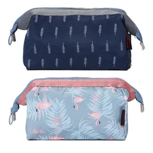 TAGUDA Pack of 2 12 Cms Cosmetic Toiletry Makeup Vanity Shaving Household Grooming Travel Storage Organizer Bags Pouch Kit Pack For Unisex Travel - TG12 (Multicolor)
