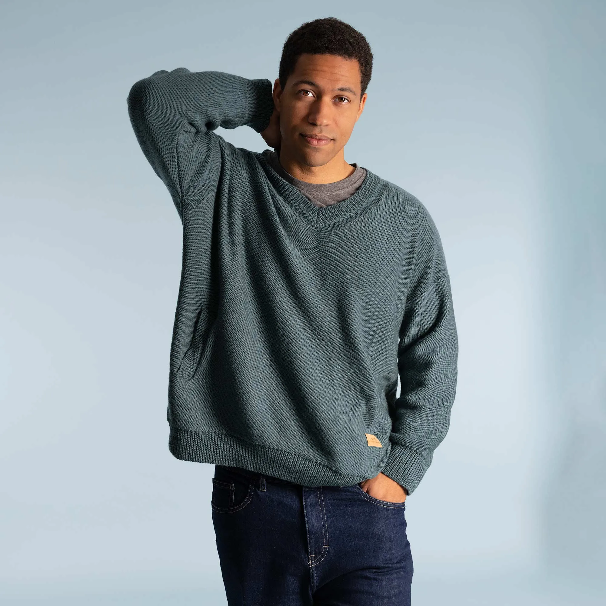TAHOE 100% Certified Organic Merino Wool Oversized Sweater (Unisex) (No Elastic, No Polyester, No Acrylic, No Synthetics; OC Thread) (100% Biodegradable)