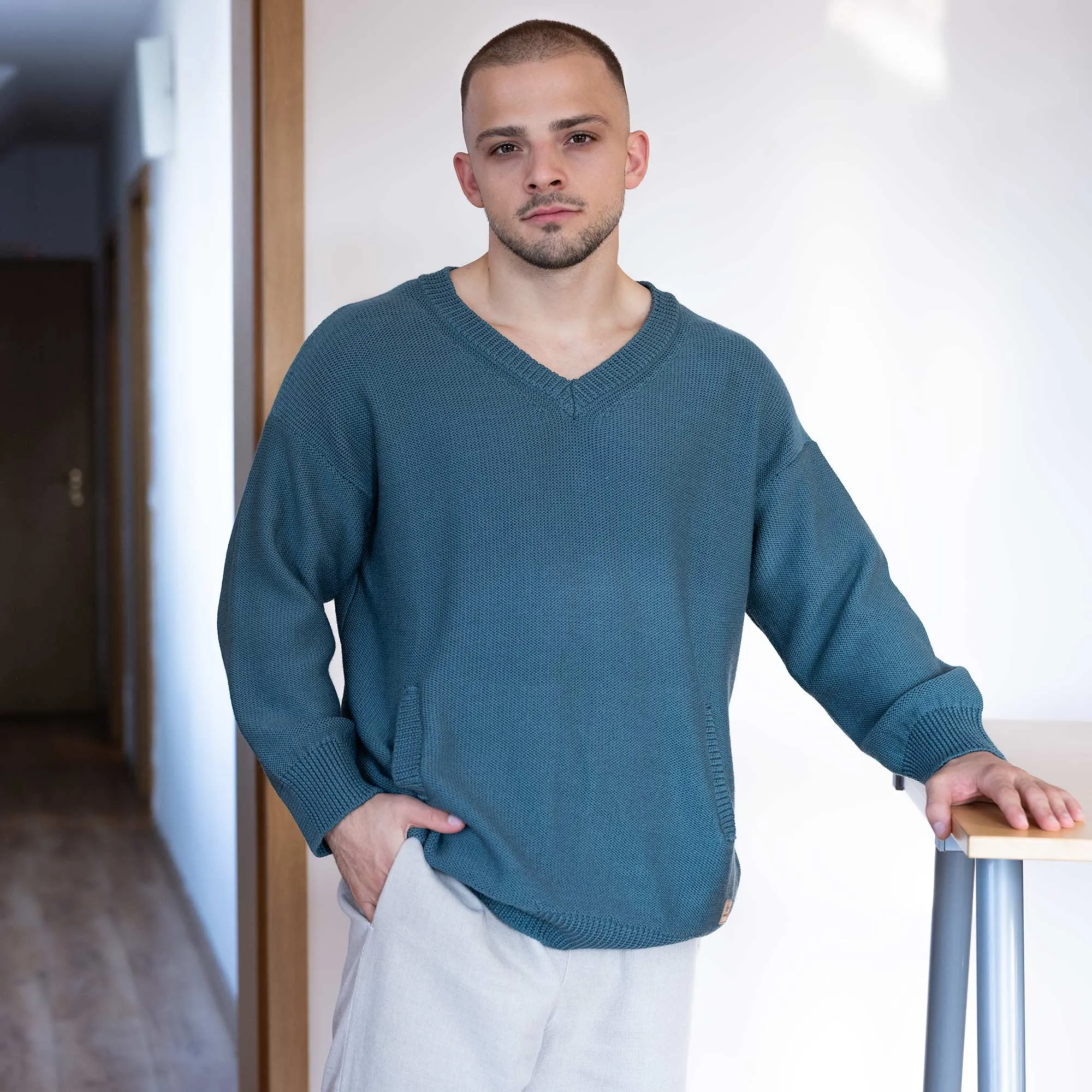 TAHOE 100% Certified Organic Merino Wool Oversized Sweater (Unisex) (No Elastic, No Polyester, No Acrylic, No Synthetics; OC Thread) (100% Biodegradable)