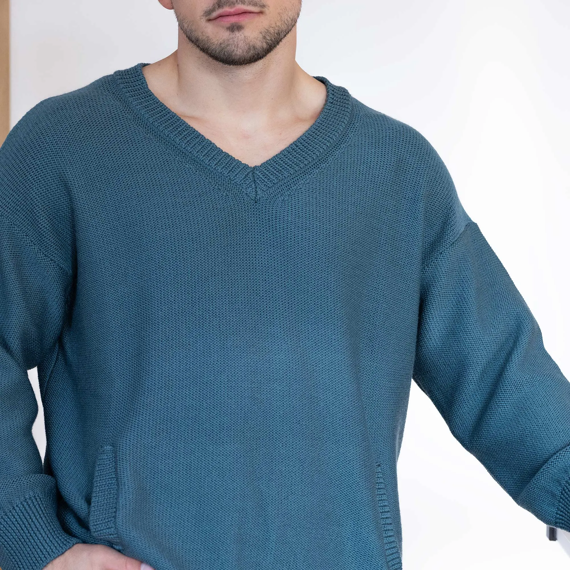 TAHOE 100% Certified Organic Merino Wool Oversized Sweater (Unisex) (No Elastic, No Polyester, No Acrylic, No Synthetics; OC Thread) (100% Biodegradable)