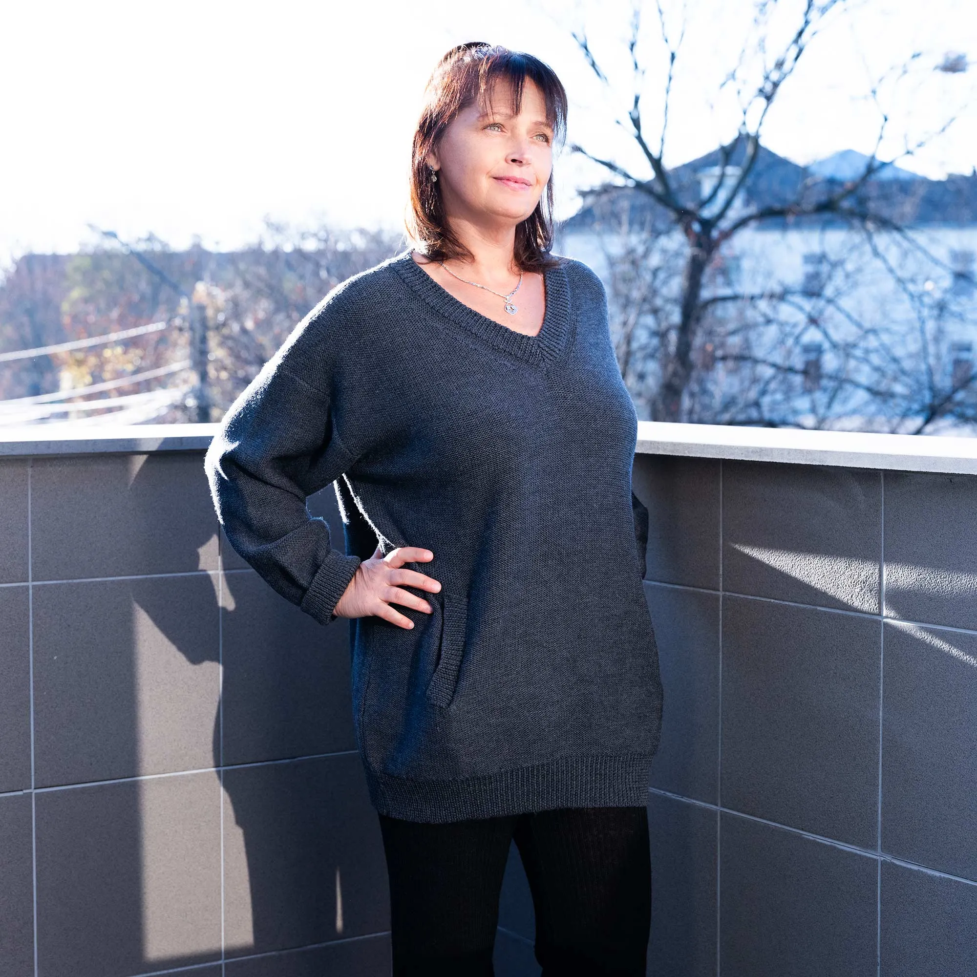 TAHOE 100% Certified Organic Merino Wool Oversized Sweater (Unisex) (No Elastic, No Polyester, No Acrylic, No Synthetics; OC Thread) (100% Biodegradable)
