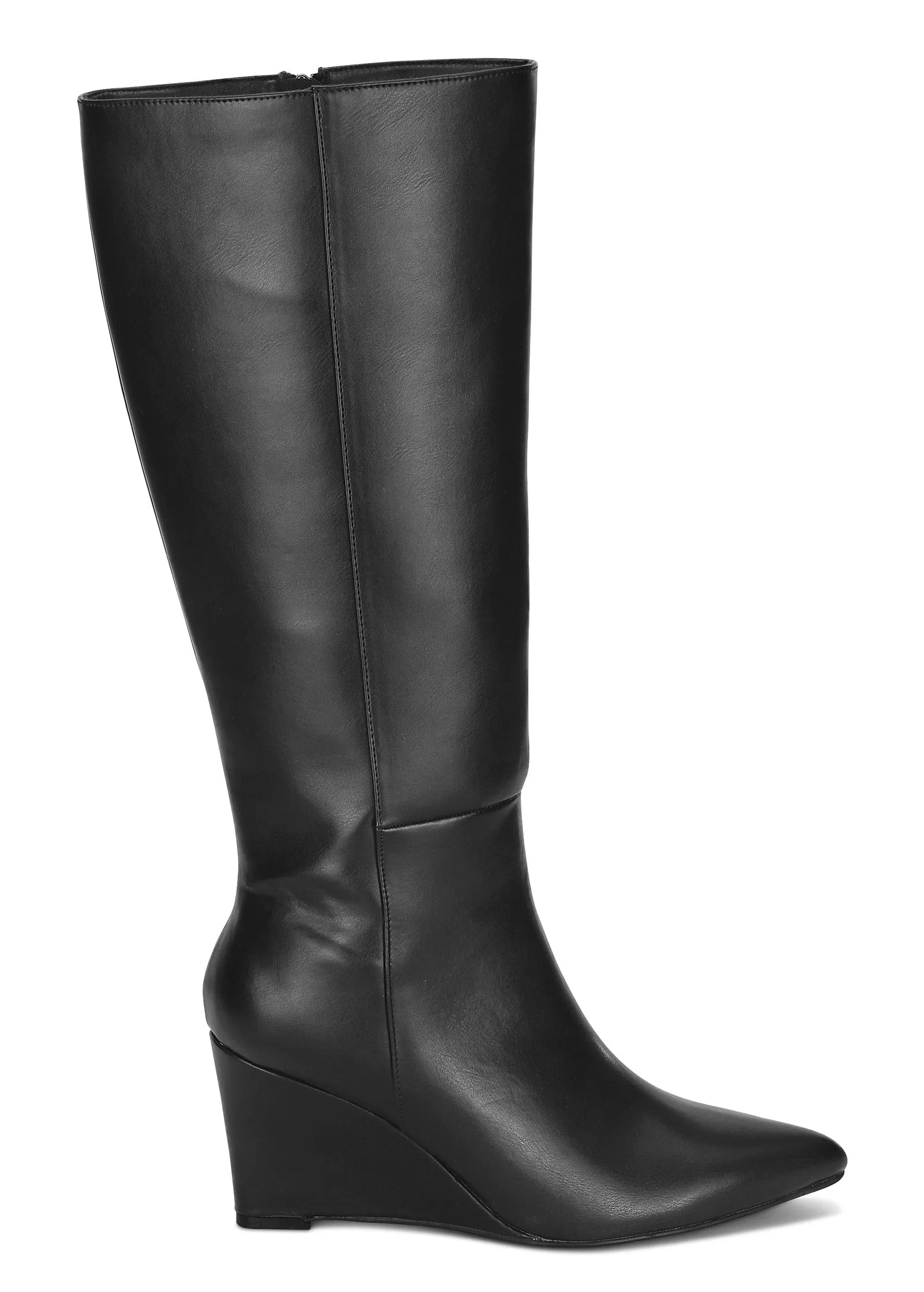 Tall Wedge Boots - Black