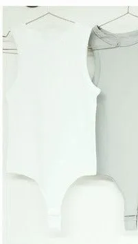 Tank Ribbed Bodysuit- White