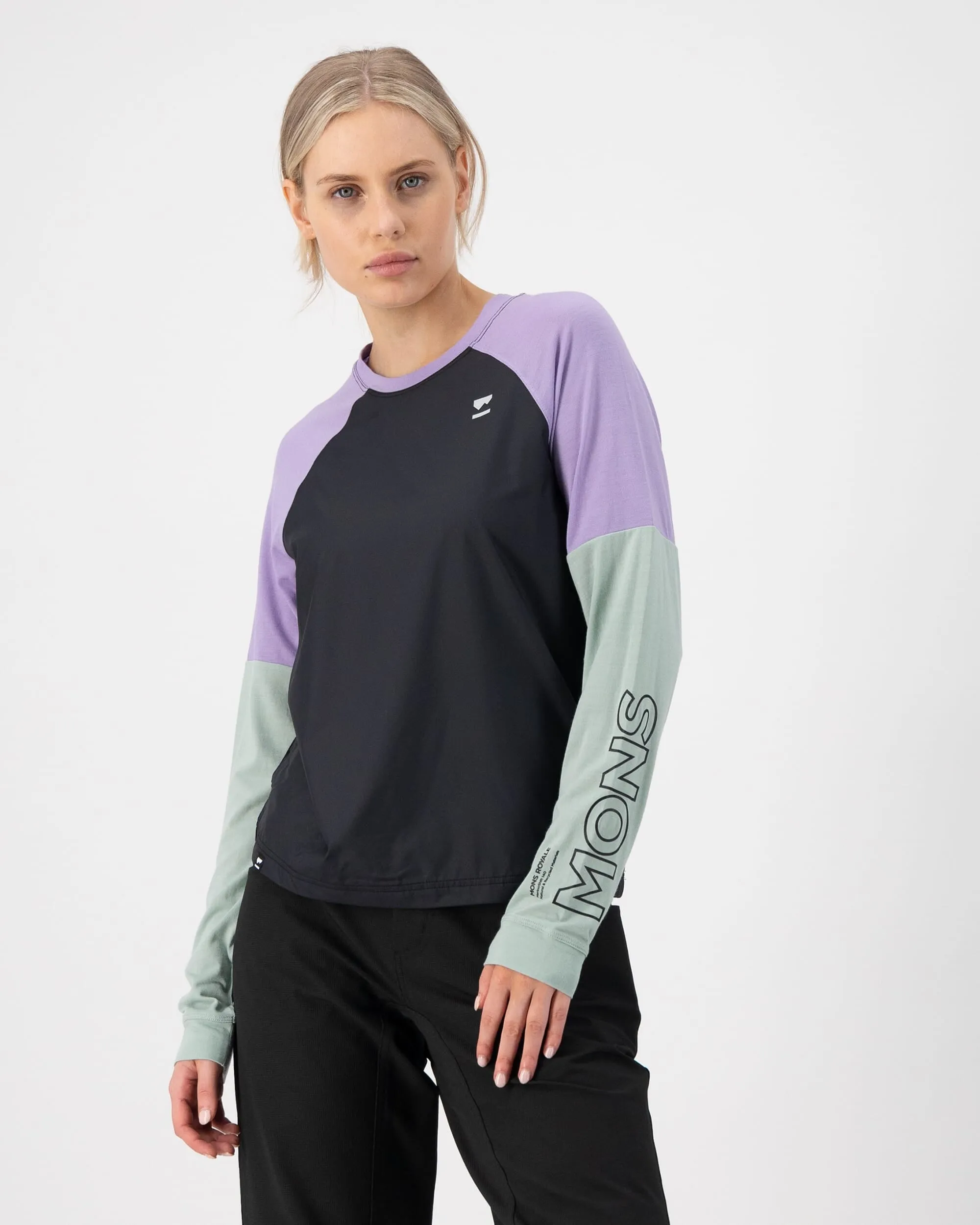 Tarn Merino Bike Wind Jersey - Glacier / Lupin / Black