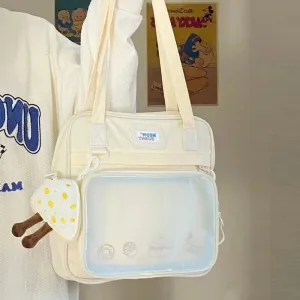 TAVIMART  -  Japanese Sweet Preppy Student Shoulder Bag Y2k Simple Fashion Large Capacity Transparent Itabag Anime Handbag Trendy Ita Bag