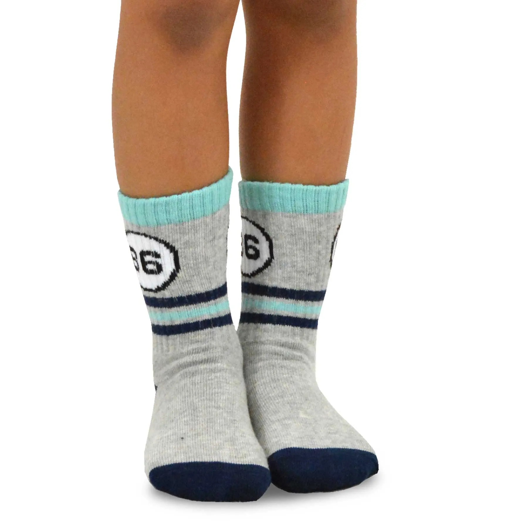 TeeHee Socks Kid's Casual Cotton Quarter Crew 86' Stripe 6-Pack (70928)