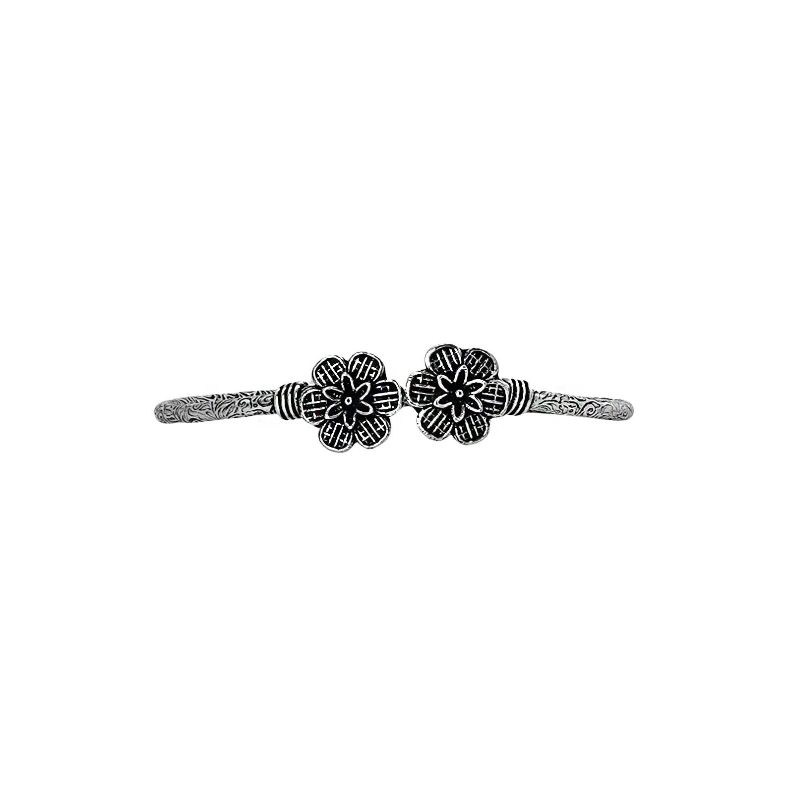 Teejh Gaurangi Silver Oxidised Floral Bracelet