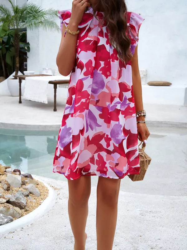 TEEK - Colorful Flutter Sleeveless Dress