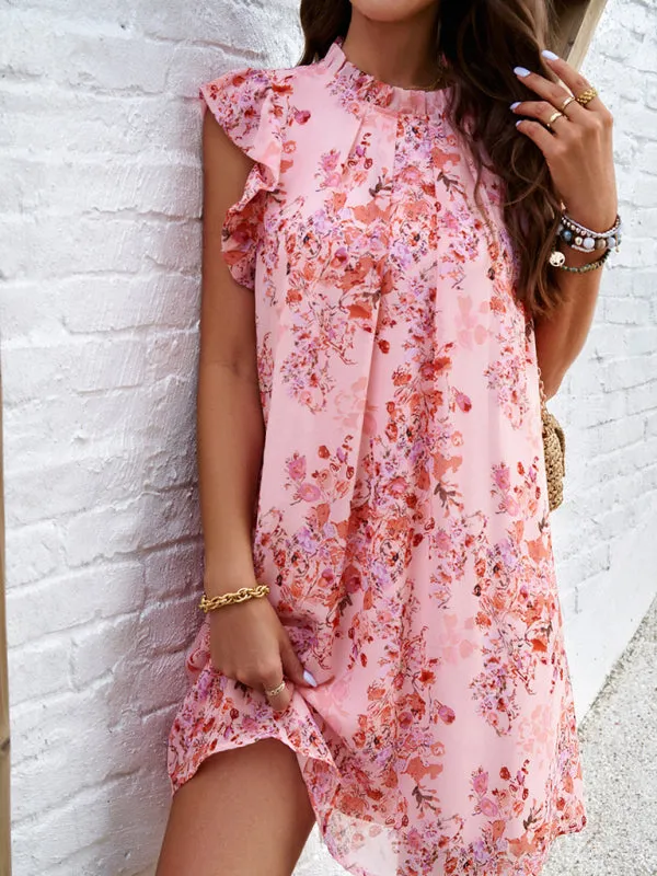TEEK - Colorful Flutter Sleeveless Dress