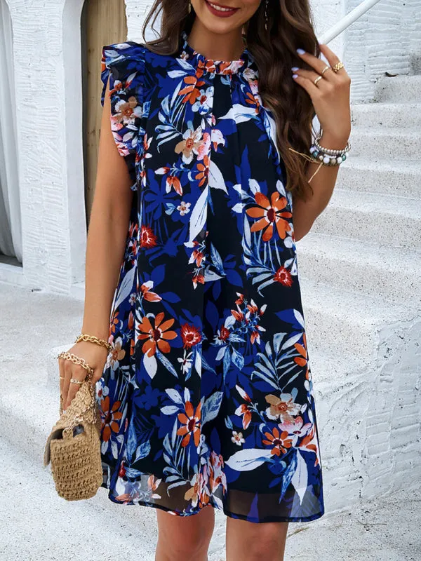 TEEK - Colorful Flutter Sleeveless Dress