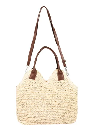 TEEK - Fame Straw Braided Faux Leather Strap Shoulder Bag