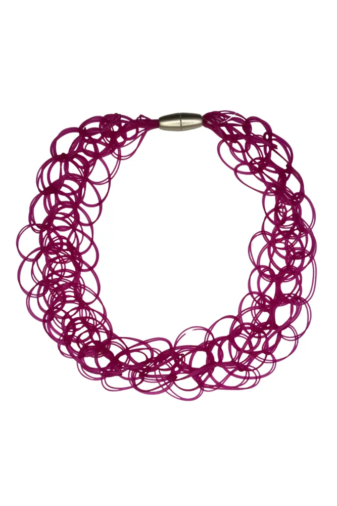 Tejer PVC Open Weave Long Necklace by Rosalba Galati