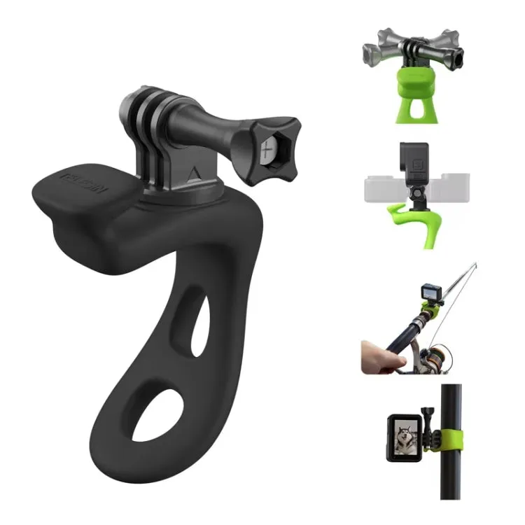 TELESIN Action Camera Mount Silicone Adjustable Mini Flexible Bracket For GoPro HERO / Insta360 / DJI Action Camera(Orange)