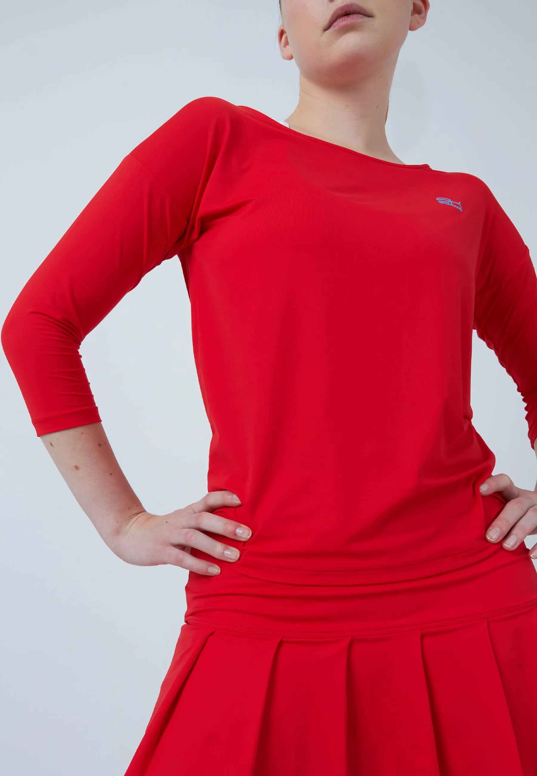 Tennis 3/4 Loose Fit Shirt, red