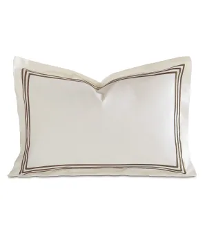 Tessa Ivory Boudoir Pillow Cover 12x18 in Brown