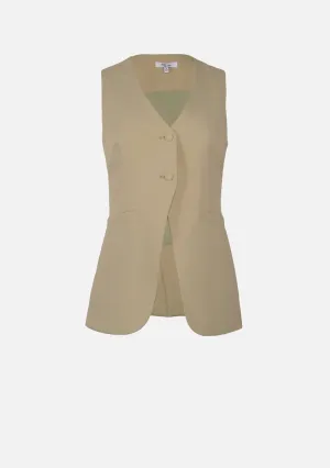 Textured Long Tailored Vest