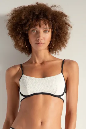 Textured mesh underwire sporty top