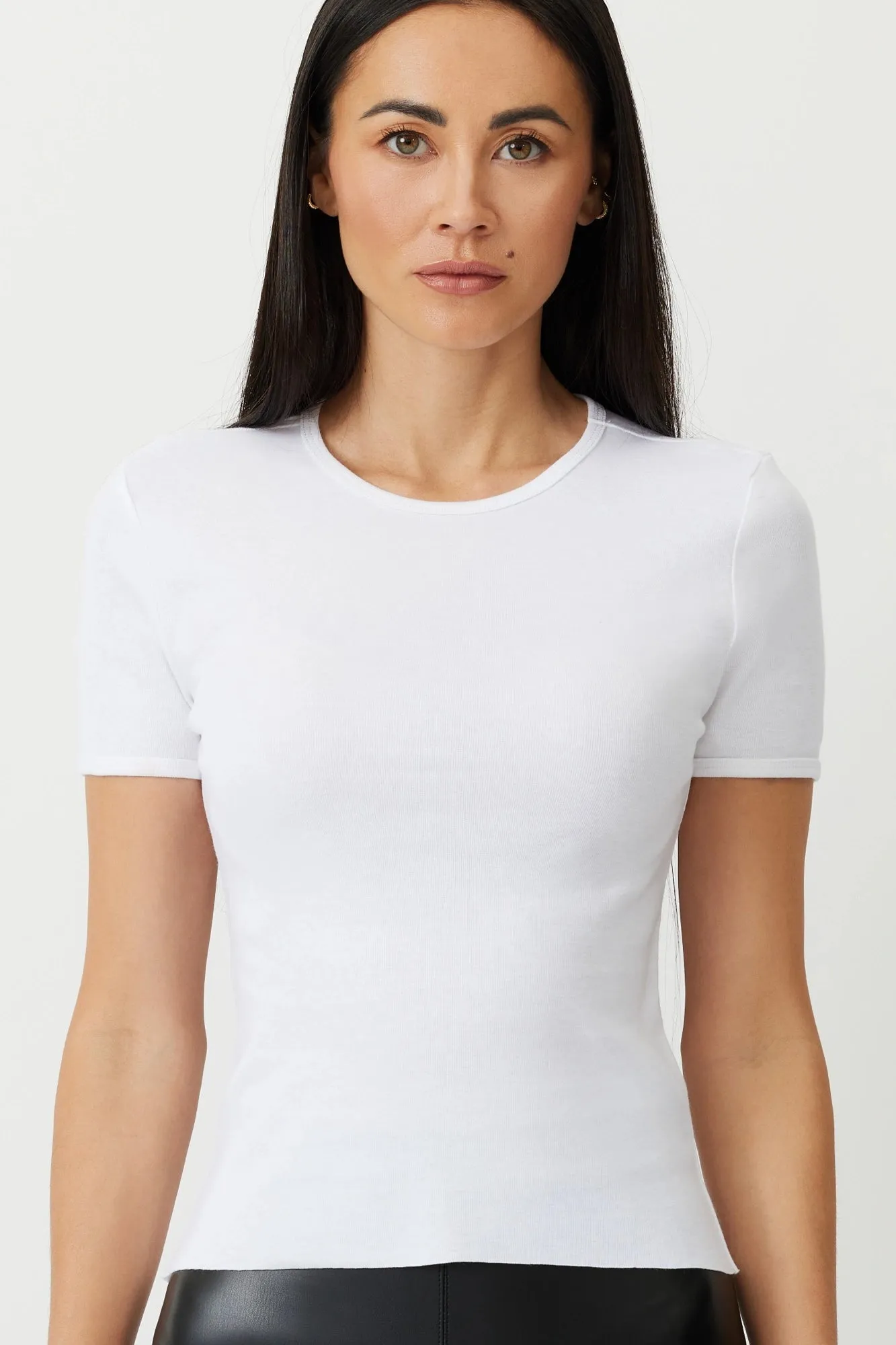 The Baiilie - White Organic Cotton Cap Sleeve Tee