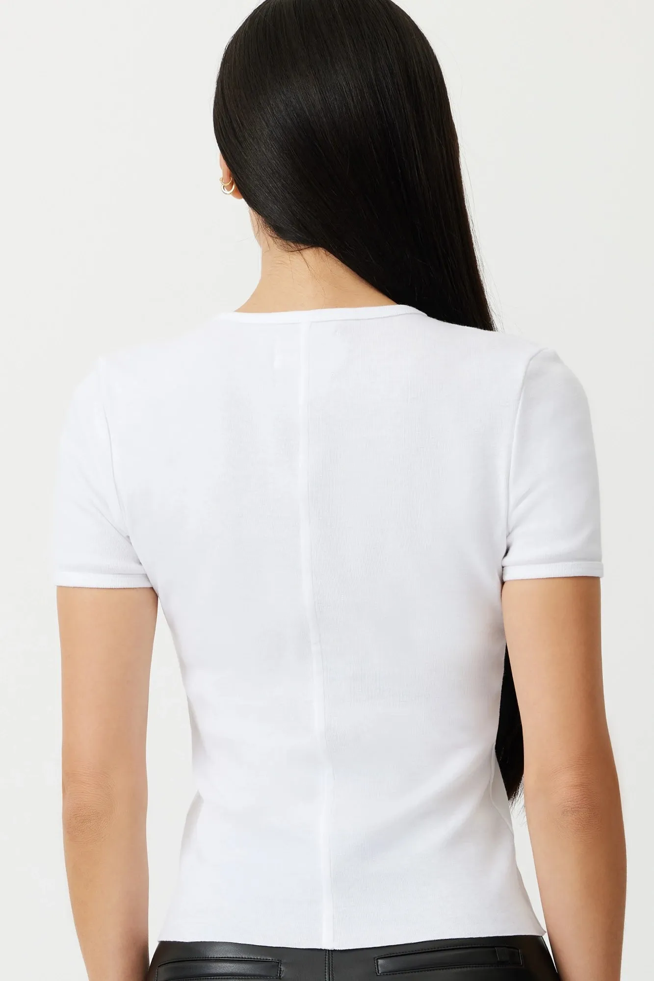 The Baiilie - White Organic Cotton Cap Sleeve Tee