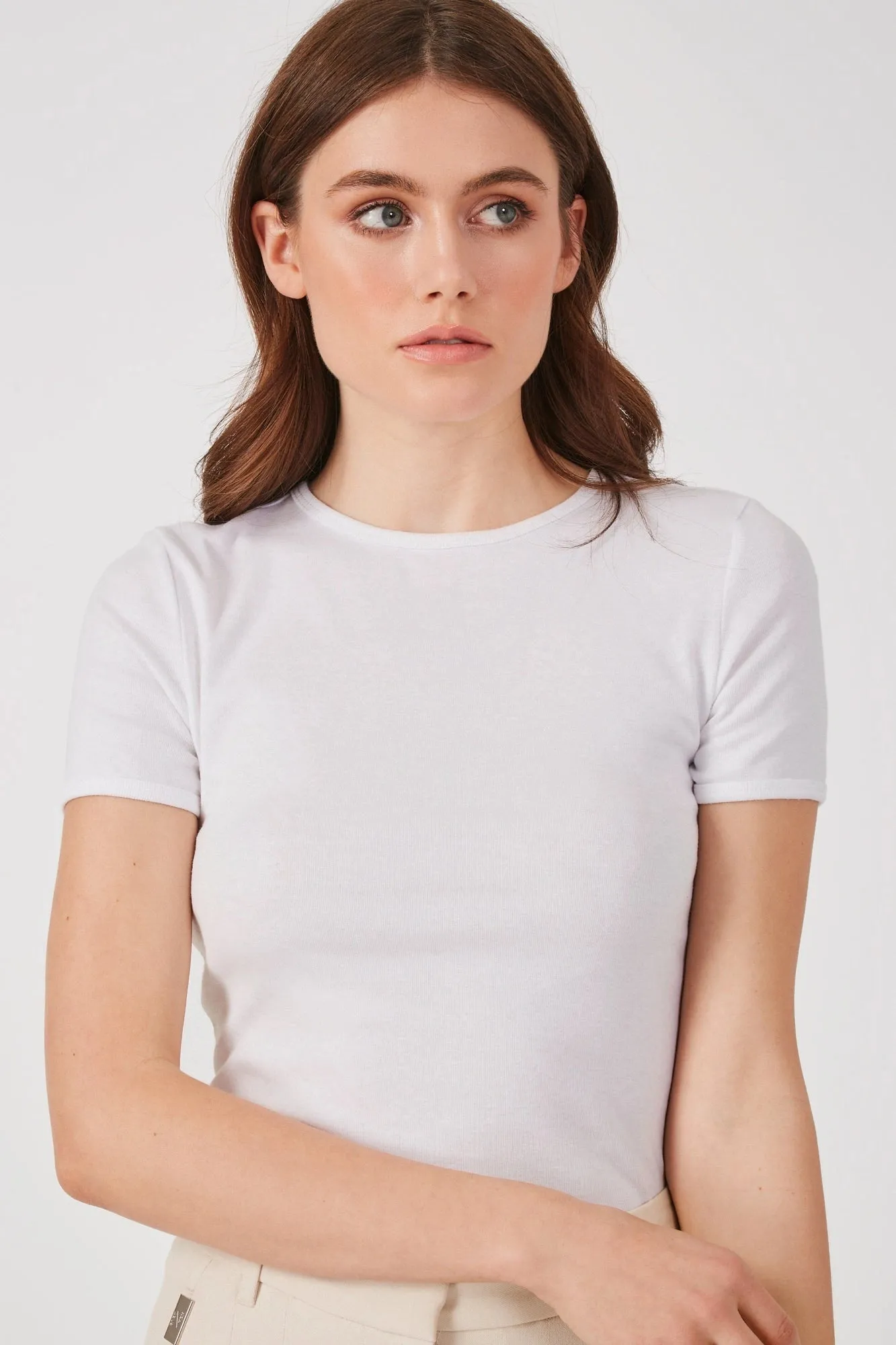 The Baiilie - White Organic Cotton Cap Sleeve Tee