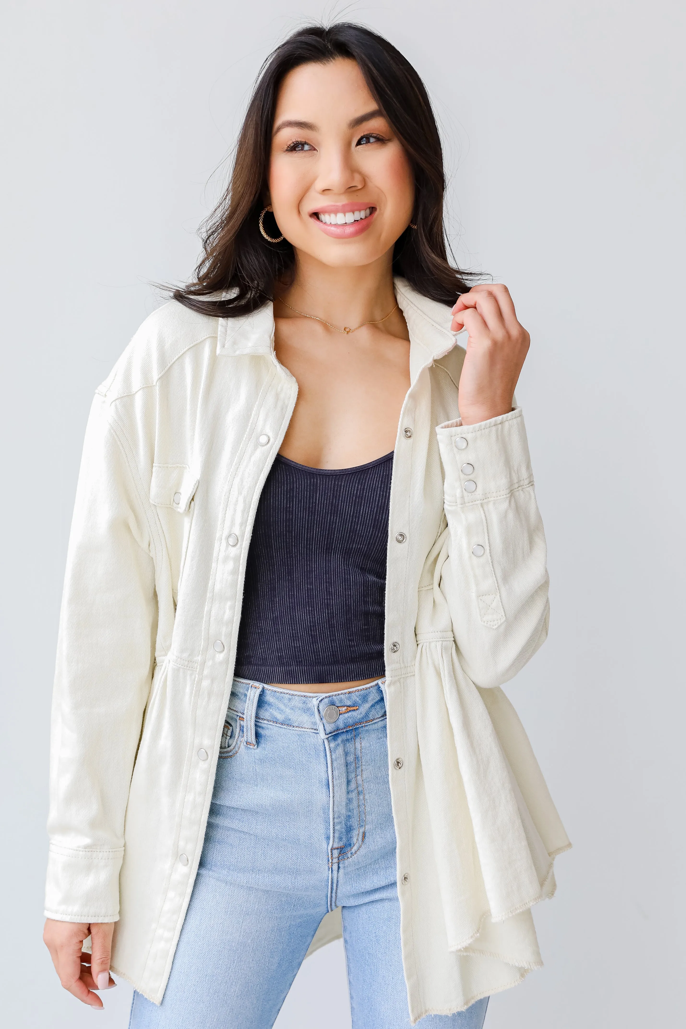 The Best Day Peplum Denim Jacket