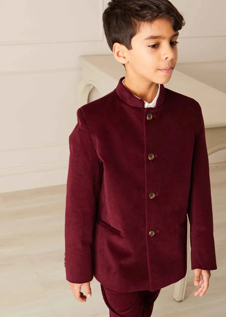 The Burgundy Velvet Jacket Boy Look