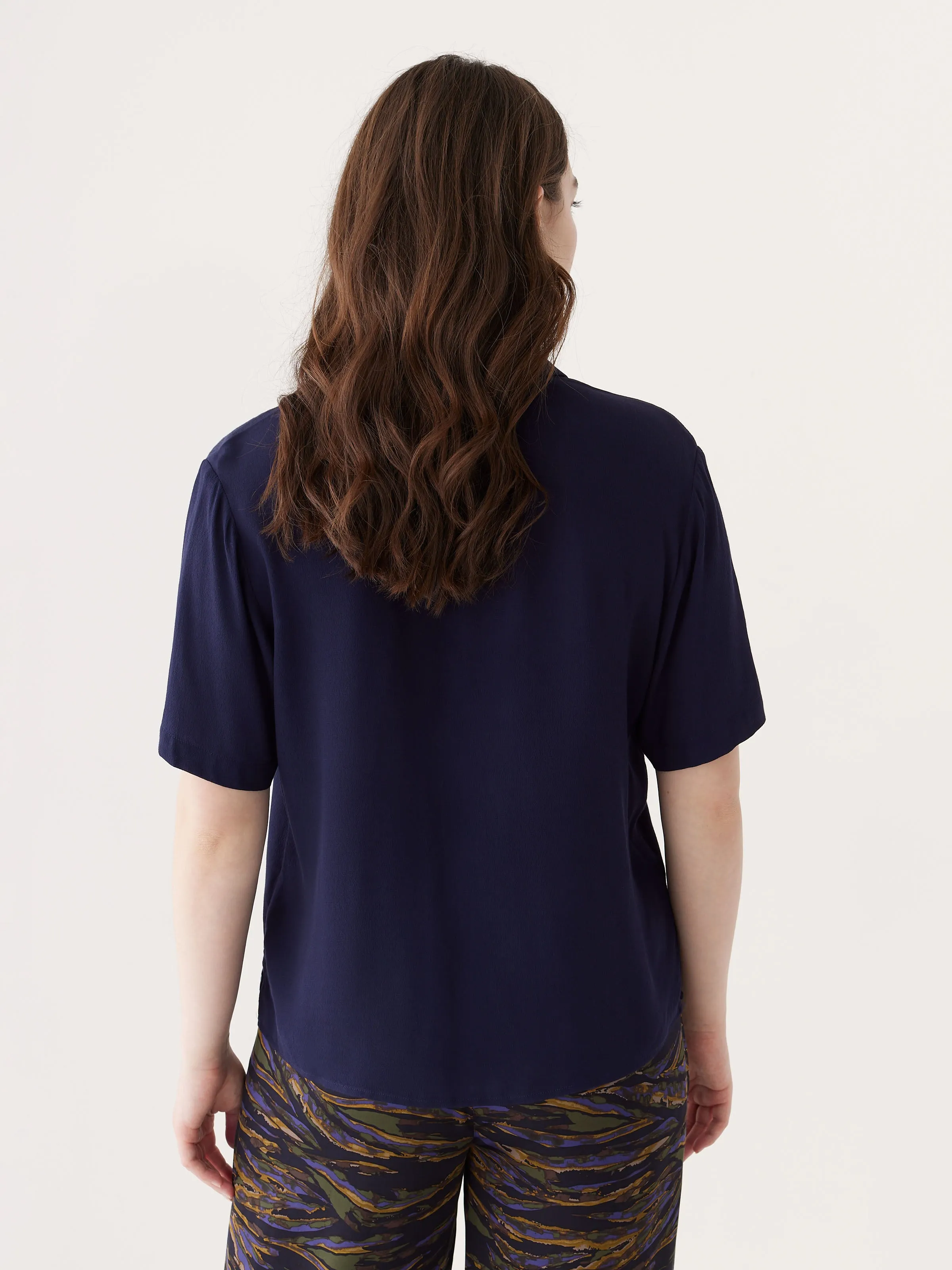The Camp Collar Blouse in Night Sky Blue