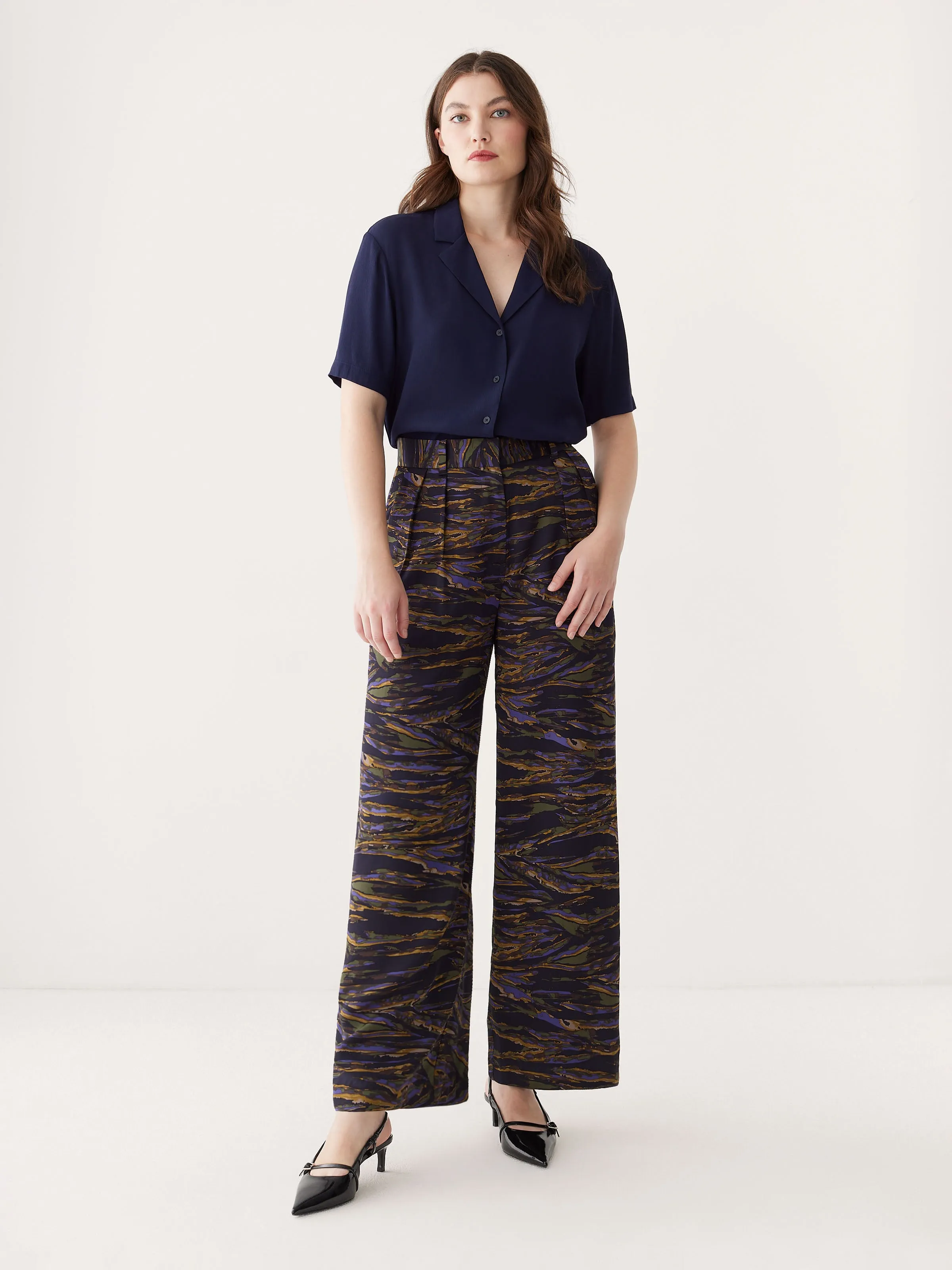 The Camp Collar Blouse in Night Sky Blue