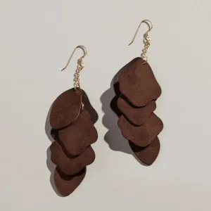 The Chocolate Florence Earrings [Nickel & Suede]