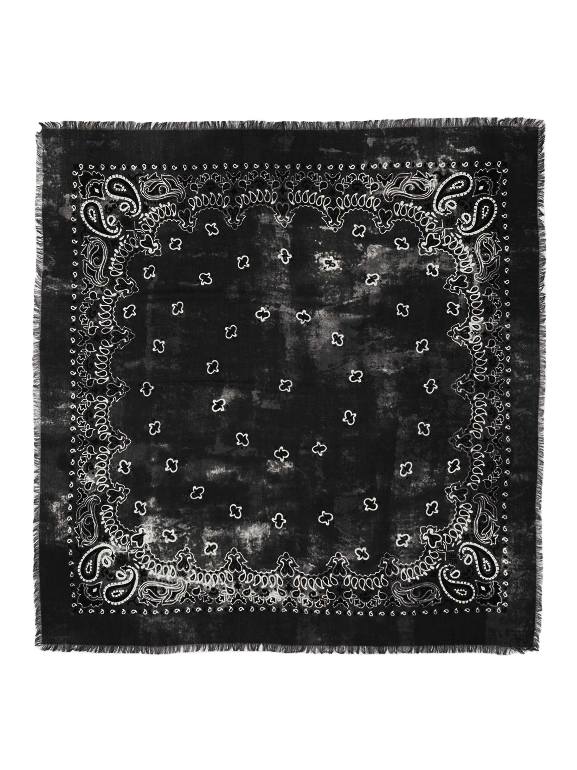 THE HANDPRINTED WOOL BANDANA | Black