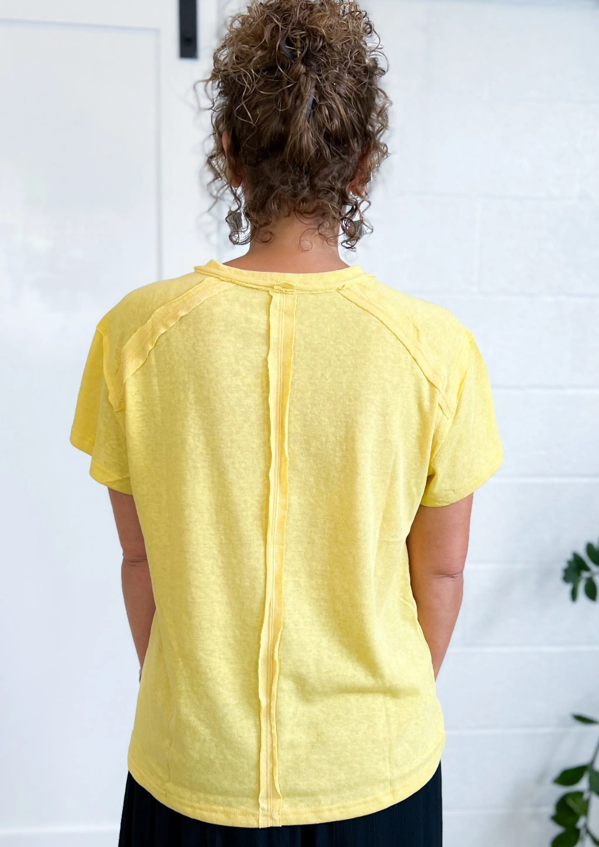 The Jaylin Casual Yellow Cotton Tee