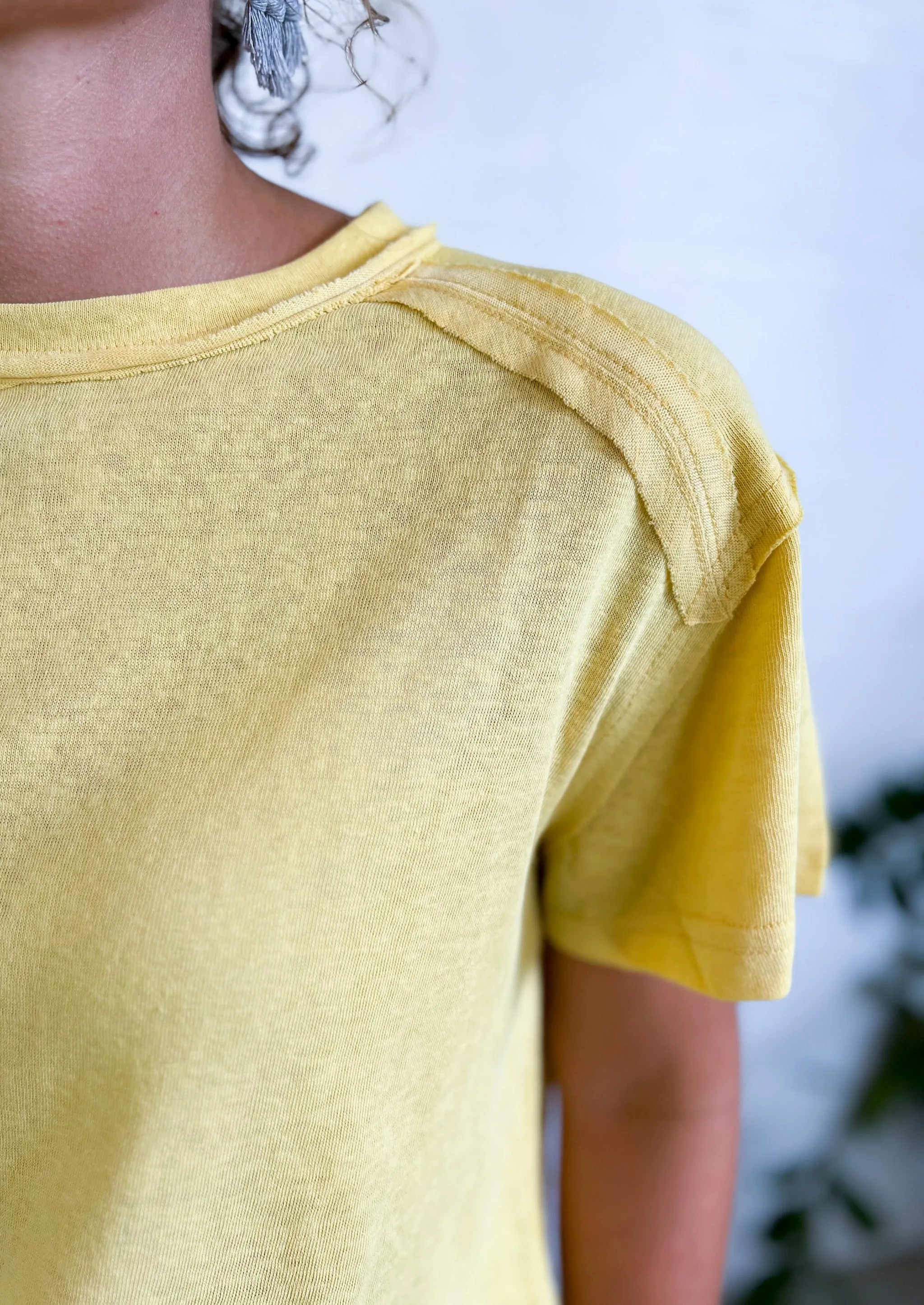 The Jaylin Casual Yellow Cotton Tee