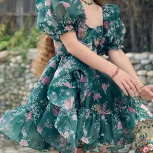 The Morning Glories of Emerald Falls         Dress Kawaii Academia Y2K Cottagecore Coquette Fairycore Dollette Princesscore